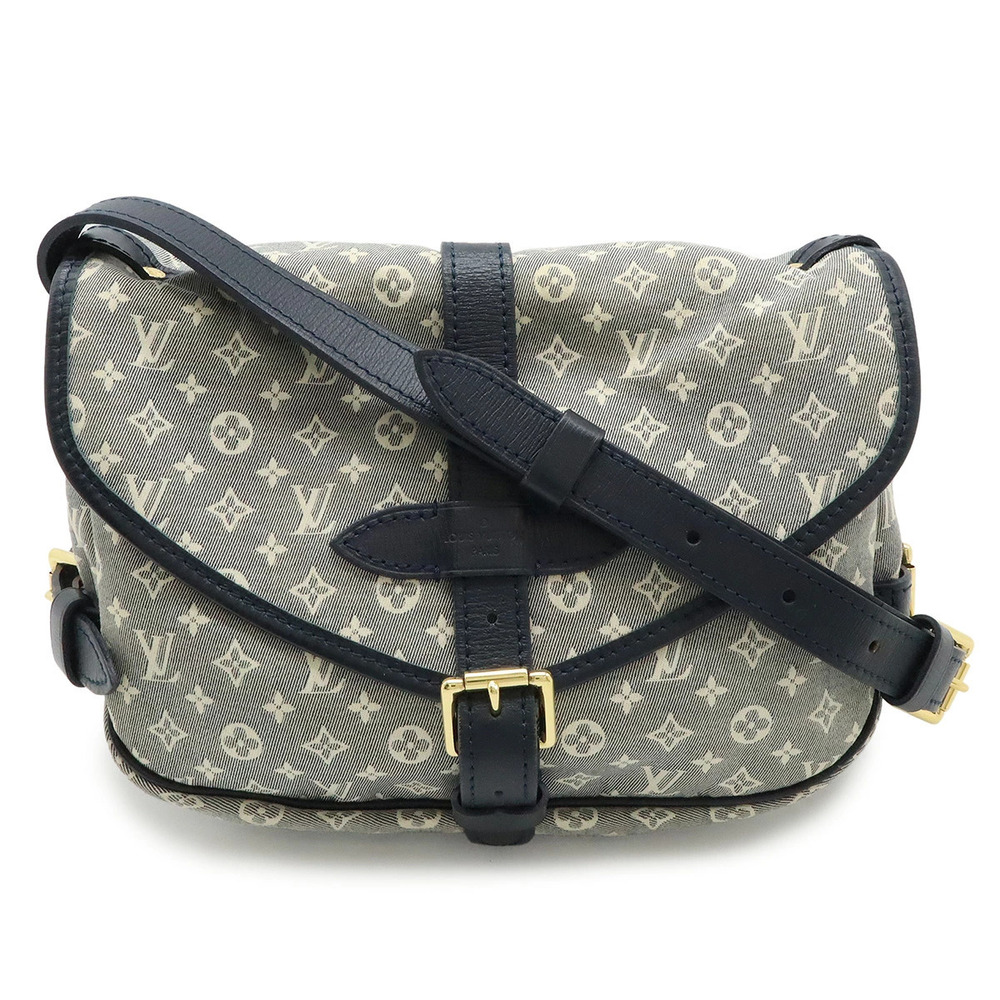 LOUIS VUITTON Monogram Idylle Saumur Crossbody Bag Canvas Leather Ankle Blue
